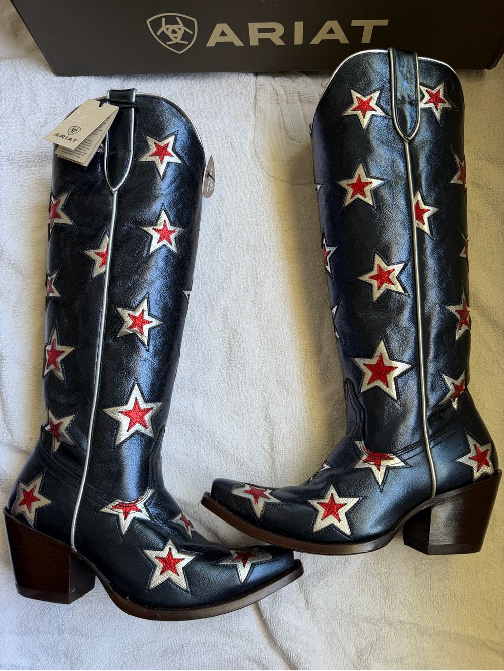 Ariat Casanova Knee-High Boots - Starlight Blue with Star Embroidery - Picture 2 of 11